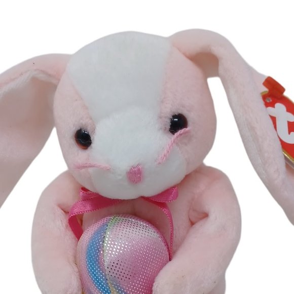 Ty Eggerton Bunny Rabbit Pink Retired Beanie Baby‎ Stuffed Animal Plush Toy 8" - Picture 2 of 7